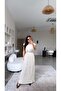 Beige Self-Detailed Textured Maxi Wrap Dress with Elastic Waist - 2