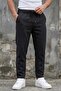Men's Linen Trousers Black Elastic Lace-Up Boyfriend Relaxed Fit Summer Ls-23124 - 2