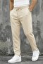 Men's Linen Trousers Beige Elastic Lace-Up Boyfriend Relaxed Fit Summer Ls-23124 - 2