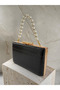 Black Color Matte Crocodile Patterned Chain Strap Women's Evening Dress Bag Wedding Engagement Graduation - 2