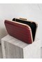 Burgundy Color Matte Leather Crocodile Patterned Women's Evening Dress Bag Wedding Engagement Graduation - 4
