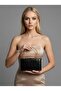 Black Color Matte Crocodile Patterned Chain Strap Women's Evening Dress Bag Wedding Engagement Graduation