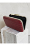 Burgundy Color Matte Leather Crocodile Patterned Women's Evening Dress Bag Wedding Engagement Graduation - 7