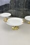 Kand Metal Footed Porcelain Serving Tray with Handles