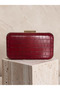 Burgundy Color Matte Leather Crocodile Patterned Women's Evening Dress Bag Wedding Engagement Graduation - 3