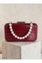 Burgundy Color Matte Leather Crocodile Patterned Women's Evening Dress Bag Wedding Engagement Graduation - 4