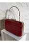 Burgundy Color Matte Leather Crocodile Patterned Women's Evening Dress Bag Wedding Engagement Graduation - 3