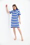 10028 Women's Polo Collar Striped Knitwear Dress - 3