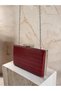 Burgundy Color Matte Leather Crocodile Patterned Women's Evening Dress Bag Wedding Engagement Graduation - 7