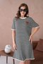 10173 Women's Crew Neck Embroidery Detail Striped Knitwear Dress - 5