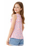 Girl's Pink Color Blouse with Patterned Ruffle Detail - 3