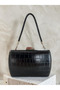 Black Color Matte Crocodile Patterned Chain Strap Women's Evening Dress Bag Wedding Engagement Graduation - 3