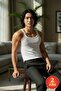 2-Piece Men's White Undershirt Set - 100% Cotton Camisole Double Ribbed - 3