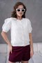 12081 Women's Crew Neck Buttoned Knitwear Cardigan with Floral Tulle Detail - 6