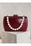 Burgundy Color Matte Leather Crocodile Patterned Women's Evening Dress Bag Wedding Engagement Graduation - 4