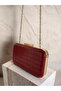 Burgundy Color Matte Leather Crocodile Patterned Women's Evening Dress Bag Wedding Engagement Graduation - 8