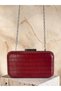 Burgundy Color Matte Leather Crocodile Patterned Women's Evening Dress Bag Wedding Engagement Graduation - 6