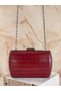 Burgundy Color Matte Leather Crocodile Patterned Women's Evening Dress Bag Wedding Engagement Graduation - 6