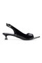 Women's Short Thick Heeled Open Back Evening Dress Shoes - 4