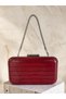 Burgundy Color Matte Leather Crocodile Patterned Women's Evening Dress Bag Wedding Engagement Graduation - 4