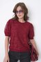 12058 Women's Crew Neck Floral Tulle Detailed Knitwear Blouse - 4