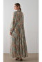 Chiffon Satin Dress with Bow Collar Green - 5