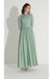 Silvery Dress with Flower Accessories Mint - 4