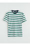 Nevavm Oval Collar Striped Combed Cotton Men's T-Shirt - 5