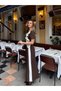 Women's Crepe Fabric Brown Orchid Flower Detail Long Evening Dress Graduation Dress - 4