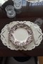 Leather Hole Punch Oval American Service. Peony Model. Ecru (1 Piece) 50X35 cm - 3