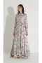 Flower Pattern Satin Dress Mint - 4