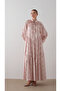 Chiffon Satin Dress with Bow Collar Powder - 5