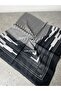 Black and White Striped Writing Women's Headscarf Daily Stylish Model