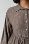 Women's Bitter Brown Textured Tie-Up Shirt Long Skirt Bottom Top Two-Piece Summer Set - 2