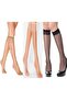 6-Piece Women's 2 Black 2 Skin Color 2 Sahara Matte Thin Below Knee 20 Denier Pantalon Socks