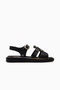 Women's leather daily sandals 26y d26ys-5290 black