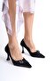 Aspen Premium Black Satin Patent Leather Stiletto 7cm - 4