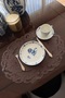 Leather Hole Punch Oval American Service. Peony Model. Brown (1 Piece) 50X35 cm