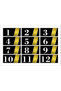 Modern Door Number Set of 12 |   15X7 cm |   Black Plexiglass & Gold Plexiglass |   Self-Adhesive