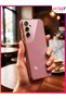 Luxury Silicone Case for Samsung Galaxy M14 with Lilac Edges and Gold Detail