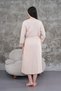 New Season Beige Maternity Summer Elegant Lace Detailed Buttoned Strap Dressing Gown Nightgown Set - 5