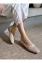 Women's Sequined Glittery Sequined Ballerinas Beige Stylish Elegant Daily Comfortable Shoes Danıca - 5