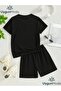 Cat Printed T-Shirt Shorts Summer Children's Set - 2