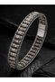 Men's Steel Bracelet with Natural Howlite Stone, Stainless 316 L Premium Bracelet with Special Magnetic Lock