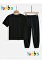 Single Dinosaur Printed T-Shirt and Sweatpants (with Pocket) Children's Top and Bottom Set - 2