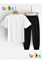 Mavi̇fare Sonnik Printed T-Shirt and Sweatpants (Sweatpants with Pockets) Children's Top and Bottom Set - 2