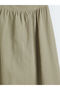 Seray New Season Textured Flared Skirt with Elastic Waist - 7
