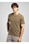 Nıcco Men's Regular Fit Cotton Basic Crew Neck T-Shirt Beige - 2