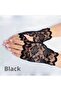 ®   Black Lace Fingerless Short Gloves - 3