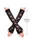 ®   Long Elegant Lace Gloves Fingerless Black 35 cm